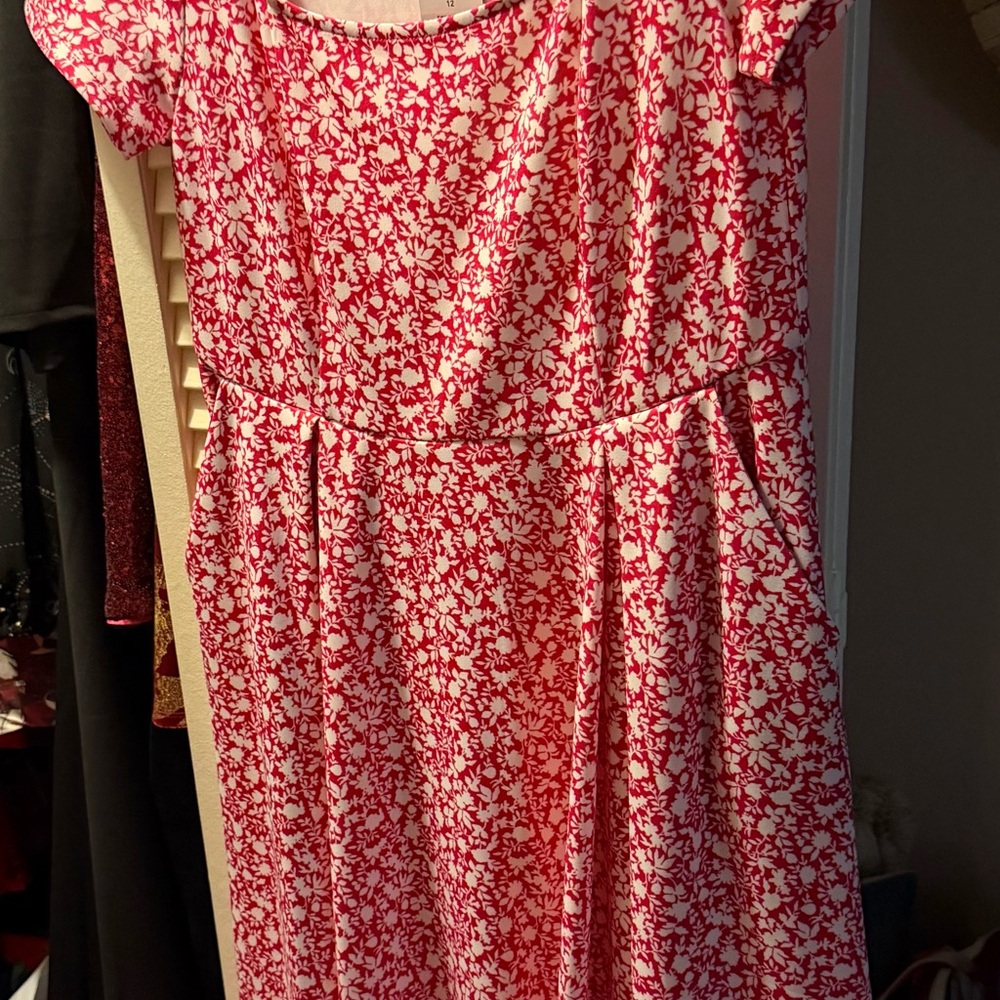 Red and White Floral Dress NWT